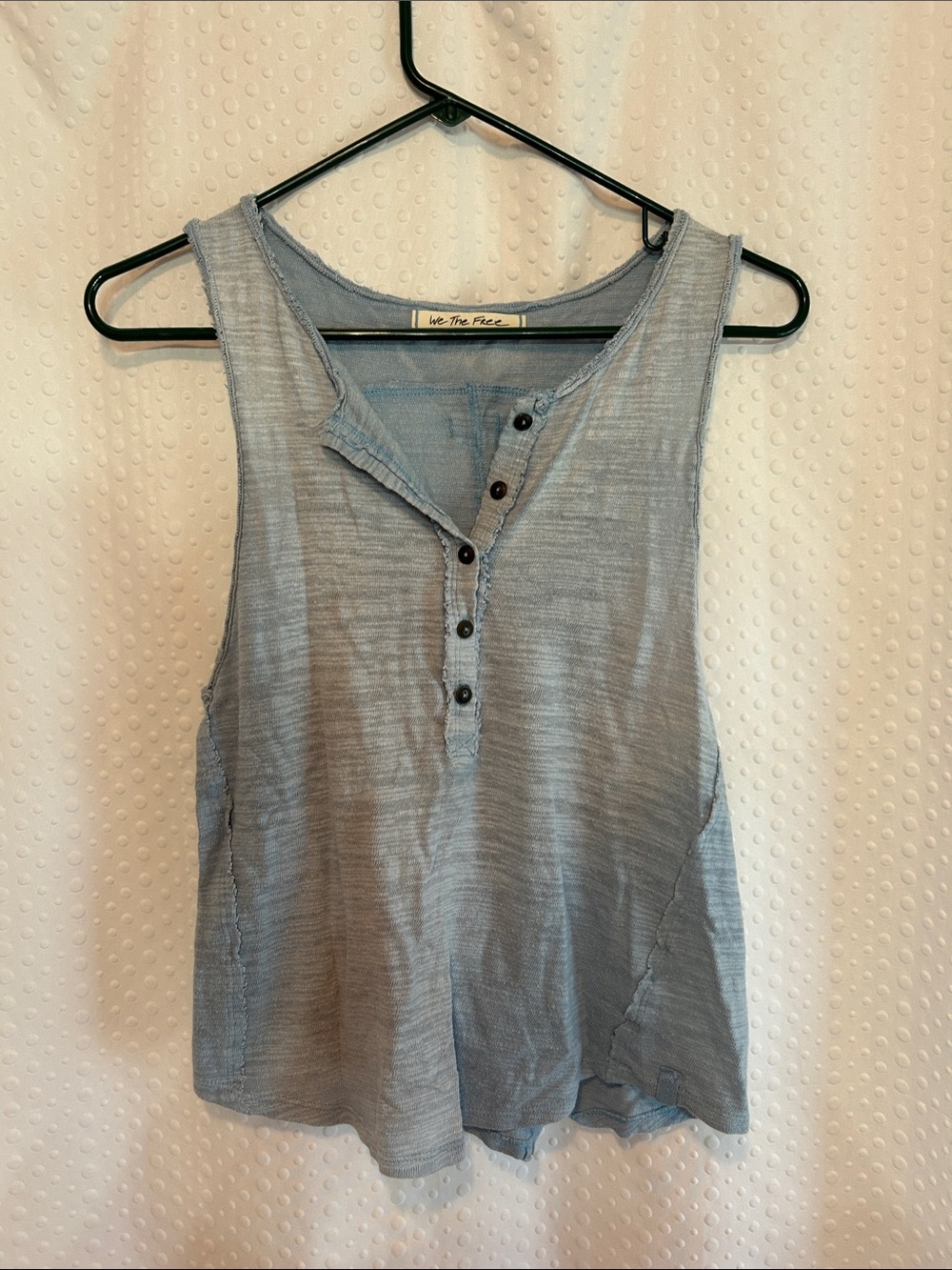 We The Free Light Blue Henley-style Tank
